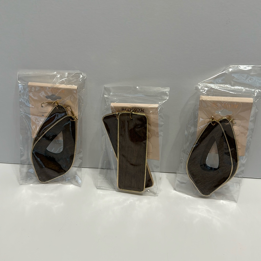 Blossom (Set Of 3) Brown With Gold Trim New In Package